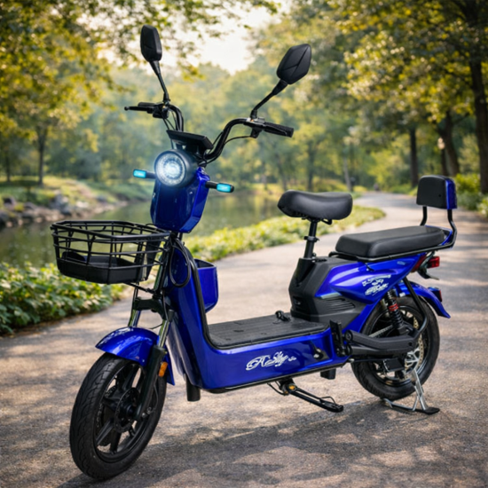 صورة دراجة كهربائية بمقعدين وسلة